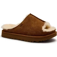Klapki i japonki damskie - UGG Skórzane obuwie domowe Greenport z dodatkiem wełny - miniaturka - grafika 1