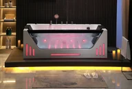 Wanny z hydromasażem - Aquaholm Wanna z hydromasażem PREMIUM LINE A9001 170cm x 80cm x 59cm BLUETOOTH, PODGRZEWACZ WODY, WODOSPAD, USB, PILOT - miniaturka - grafika 1