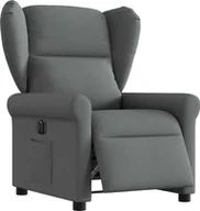 Fotele - vidaXL Elektryczny fotel rozkładany, ciemnoszary, obity tkaniną - miniaturka - grafika 1