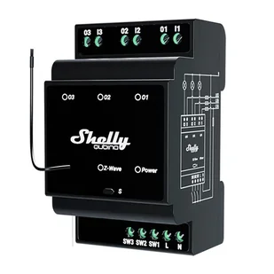 Shelly 3-kanałowy przekaźnik na szynę DIN  Qubino Wave Pro 3 Z-Wave - Systemy inteligentnych domów - miniaturka - grafika 1
