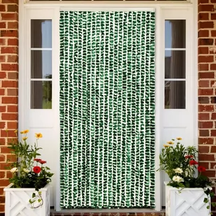vidaXL Zasłona przeciwko owadom, zieleń i biel, 56x185 cm, szenil vidaXL - Akcesoria do okien - miniaturka - grafika 1