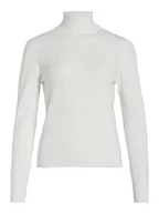 Koszulki i topy damskie - Vila Damski top z dzianiny z golfem, White Alyssum, S - miniaturka - grafika 1