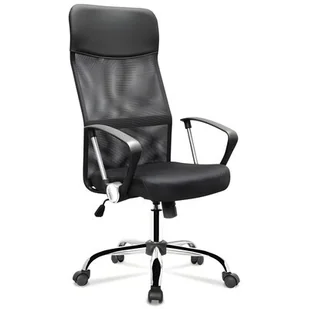 Fotel Biurowy Obrotowy Siatka Chrom Wyprofilowany - Krzesła obrotowe dla dzieci - miniaturka - grafika 1