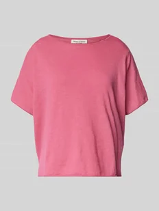 Bluzka o kroju oversized z dzianiny z mieszanki bawełny i lnu - Swetry damskie - miniaturka - grafika 1