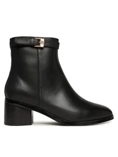 Tommy Hilfiger Botki Th Buckle Riding Mid Heel Bootie FW0FW08859 Czarny - Botki damskie - miniaturka - grafika 1