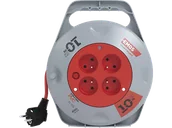 Listwy zasilające - Przedłużacz bębnowy EMOS P19410N Szaro-czerwony - miniaturka - grafika 1