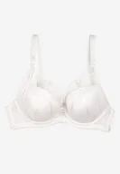 Biustonosze - Biały Biustonosz Full Cup z Ozdobnymi Paseczkami Iorelle - miniaturka - grafika 1