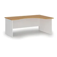 Biurka - Biurko narożne PRIMO WHITE, 1800 x 1200 mm, prawe, biały/buk - miniaturka - grafika 1