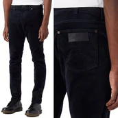 Spodnie męskie - Wrangler LARSTON SLIM Dark Navy DOPASOWANE GRANATOWE SZTRUKSY W32 L32 - miniaturka - grafika 1