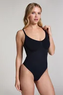 Biustonosze - Hunkemöller Bezszwowe wzmacniające body z wysokimi wycięciami Czarny - miniaturka - grafika 1