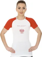 Koszulki i topy damskie - Brubeck Koszulka damska 3D Husar PRO z krtkim rkawem biao-czerwona r.XL (SS12110) - miniaturka - grafika 1