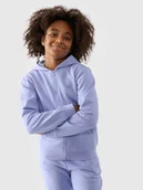 Bluzy dla dziewczynek - 4F Bluza dresowa rozpinana z kapturem dziewczęca - fioletowa 164 (13-14 lat) - miniaturka - grafika 1