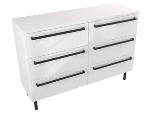 Szafka Stojąca Z Blatem ATH 120 cm S Prawa - Biały Wysoki Połysk - Uchwyty Czarne Matowe - Szafki łazienkowe - miniaturka - grafika 1