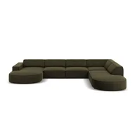 Narożniki - Zielona aksamitna sofa narożna (prawy narożnik) Jodie - Micadoni Home - miniaturka - grafika 1