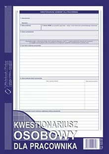 Michalczyk&Prokop 504-B1 Kwestionariusz osobowy dla pracownika (offset) - Druki akcydensowe - miniaturka - grafika 1