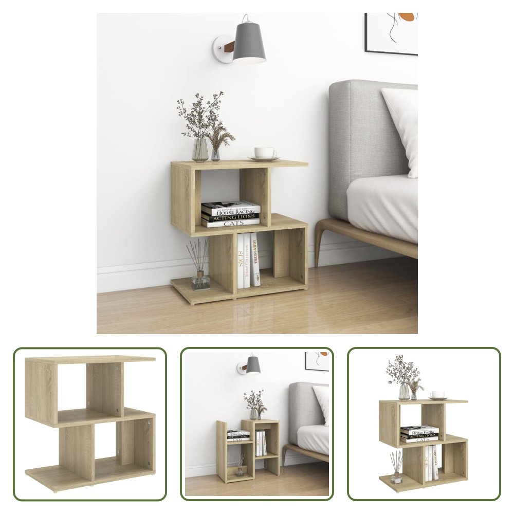 The Living Store szafka nocna dąb sonoma 50x30x51,5 cm materiał drewnopochodny