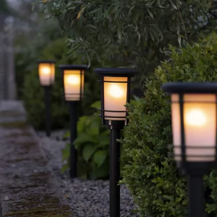 Solarna lampa cokołowa Flame efekt płomienia - Lampy ogrodowe - miniaturka - grafika 4