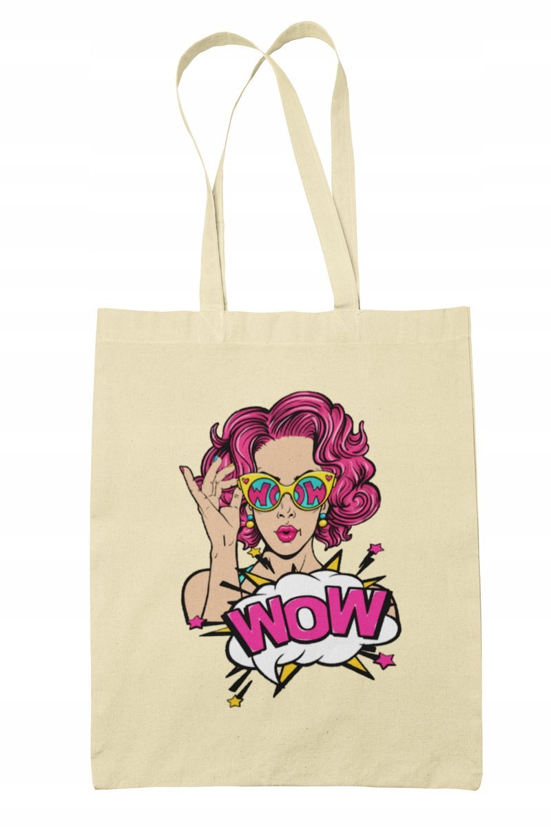 Torba Shopper-Materiałowa-Na Ramie-Pop Art-Komiks