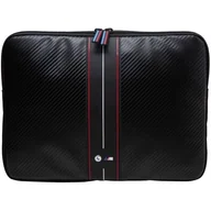 Torby na laptopy - Etui na laptopa BMW Carbon Red Stripes 14 cali Czarny - miniaturka - grafika 1