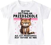 Koszulki dla dziewczynek - Koszulka do przedszkola dla dziewczynki - jesTem gotowa na przedszkole - miniaturka - grafika 1