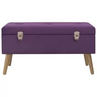 Ławki do przedpokoju - VidaXL Lumarko Ławka ze schowkiem, 80 cm, fioletowa, aksamitna 329931 VidaXL - miniaturka - grafika 1