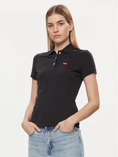 Levi's® Polo 52599-0046 Czarny Slim Fit - Koszulki i topy damskie - miniaturka - grafika 1