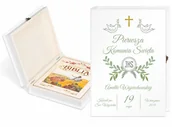 Pamiątka Pierwszej Komunii Świętej - Murrano Biblia Dla Dzieci Z Drewnianym Etui Nadruk Pierwsza Komunia Święta KZ-BIB-012_DRO-UV-004 - miniaturka - grafika 1