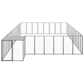 Budy dla psów - VidaXL Lumarko Kojec dla psa, czarny, 30,25 m, stalowy 3082230 VidaXL - miniaturka - grafika 1