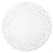 Dekoracje i nakrycia stołu na imprezę - Serwetka dekoracyjna, okrągła, biała, 25 cm, 100 szt SER125-KJ - miniaturka - grafika 1