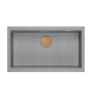 DASH 110 GraniteQ zlewozmywak silver stone 76x44x23,5 cm 1-komorowy wpuszczany z syfonem manualnym miedziany - Zlewozmywaki - miniaturka - grafika 1