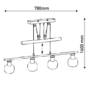 Näve Lampa wisząca belka Fumoso 4-pkt. czarna/szary dym - Lampy sufitowe - miniaturka - grafika 2