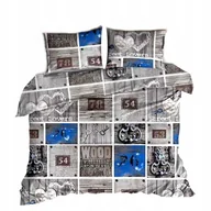 Pościel - pościel z kory 160x220 + 2 poszewki K 06 street lovers błękit - miniaturka - grafika 1