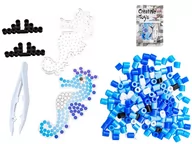 Prace ręczne dla dzieci - Koraliki Do Prasowania Prasowanki Szablon Konik Morski - miniaturka - grafika 1