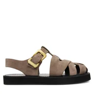 Sandały damskie - Sandały Gino Rossi LOCK-CS882-HM-01 Brązowy - miniaturka - grafika 1