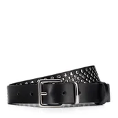 Paski - Damski pasek skórzany nitowany - miniaturka - grafika 1