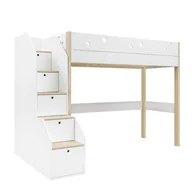 Łóżka dla dzieci i młodzieży - Łóżko podniesione Funflex ze schodami 90x200 cm - miniaturka - grafika 1