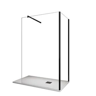 Ścianka prysznicowa Walk-in narożna z podwójnym szkłem 8 mm, montaż odwracalny, czarny mat - 90X100 montaż odwracalny - Ścianki i drzwi prysznicowe Ścianka prysznicowa Walk-in narożna z podwójnym szkłem 8 mm, montaż odwracalny, czarny mat - 90X100 montaż odwracalny - Ścianki i drzwi prysznicowe - miniaturka - grafika 1