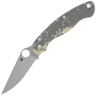 Nóż składany Spyderco Military 2 Camo G10, Satin Plain CPM S30V by Sal, Eric Glesser (C36GPCMO2) - Noże - miniaturka - grafika 1
