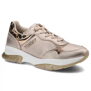 Tommy Hilfiger Sneakersy Low Cut Lace T3A4-31174-1243 S Złoty - Buty dla dziewczynek - miniaturka - grafika 1