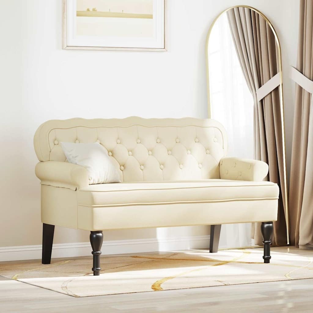 vidaXL Fotel Chesterfield Kremowy 119.5 x 64.5 x 75 cm
