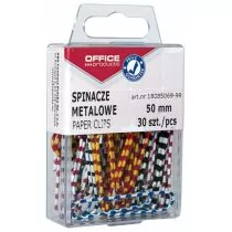 Spinacze metalowe powlekane Zebra Office Products 50mm 30 sztuk mix kolorów - Pinezki - miniaturka - grafika 1