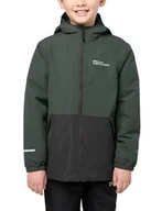 Kurtki i płaszcze dla chłopców - Jack Wolfskin SNOWY DAYS JACKET K, Kurtka outdoorowa Uniseks - dzieci, slate green/black, 164 - miniaturka - grafika 1