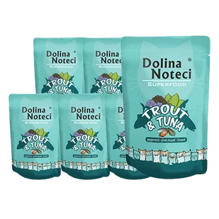 Dolina Noteci Superfood pstrąg i tuńczyk saszetka 10x85g 42321-uniw - Mokra karma dla kotów - miniaturka - grafika 1