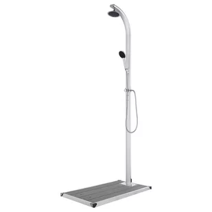 vidaXL Lumarko Prysznic ogrodowy z szarą podstawą, 220 cm, aluminium 3070796 - Akcesoria do basenów - miniaturka - grafika 1
