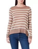 Swetry damskie - Bestseller A/S Damski sweter VMNOVA LS O-Neck GA NOOS, brązowy Lentil/Stripes: Birch, S, Brown Lentil/Stripes:birch, S - miniaturka - grafika 1