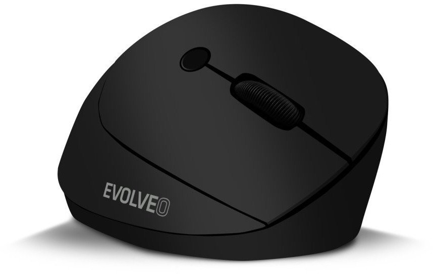 EVOLVEO LadyErgo, tichá vertikální ergonomická myš, 2.4GHz, černá