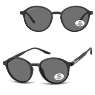 Okulary korekcyjne, oprawki, szkła - Czarne lenonki okulary przeciwsłoneczne z polaryzacją z flexami MP187 - miniaturka - grafika 1