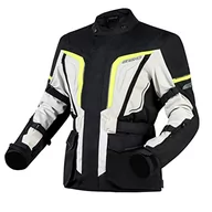 Odzież motocyklowa - OZONE MOTO Męska kurtka motocyklowa Sahara, czarny/szary/fluorescencyjny żółty, XL, Czarny / szary / fluorescencyjny żółty, XL - miniaturka - grafika 1