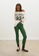 Legginsy - Stradivarius Legginsy z wycięciami do kostki Khaki M - miniaturka - grafika 1