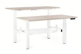 Podwójne biurko Fighter Double Desk - Stelaż i Blat - 160x140 cm - YZ-14 Beżowy - Biurka - miniaturka - grafika 1